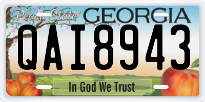 GA license plate QAI8943