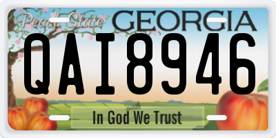 GA license plate QAI8946
