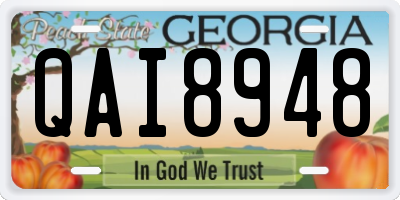 GA license plate QAI8948