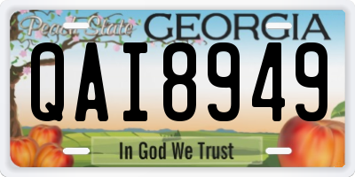 GA license plate QAI8949