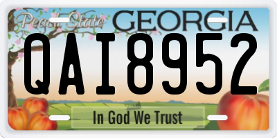 GA license plate QAI8952