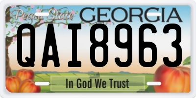 GA license plate QAI8963