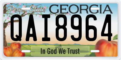 GA license plate QAI8964