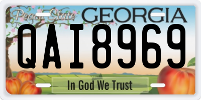 GA license plate QAI8969