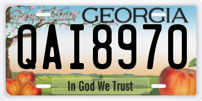 GA license plate QAI8970
