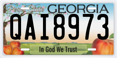 GA license plate QAI8973