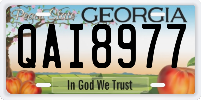 GA license plate QAI8977