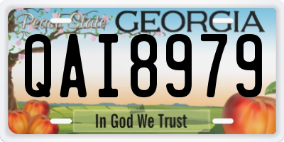 GA license plate QAI8979