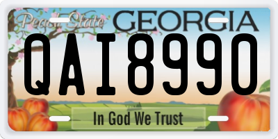 GA license plate QAI8990