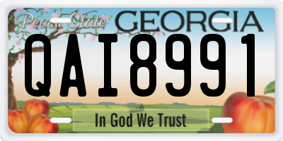 GA license plate QAI8991