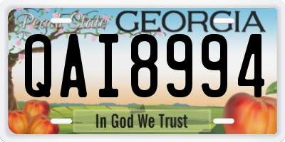 GA license plate QAI8994