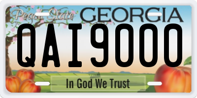 GA license plate QAI9000