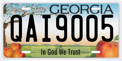 GA license plate QAI9005