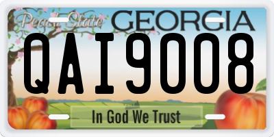 GA license plate QAI9008