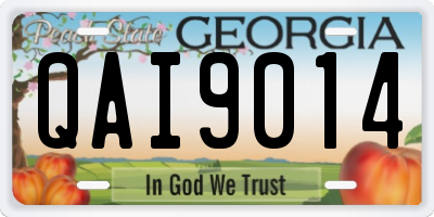 GA license plate QAI9014