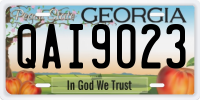 GA license plate QAI9023