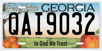 GA license plate QAI9032