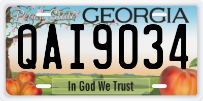 GA license plate QAI9034