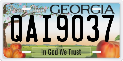 GA license plate QAI9037