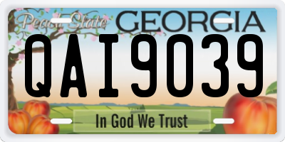 GA license plate QAI9039