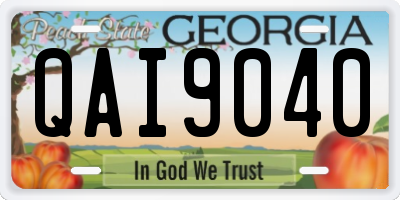GA license plate QAI9040