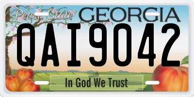 GA license plate QAI9042