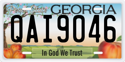 GA license plate QAI9046