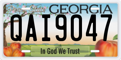 GA license plate QAI9047