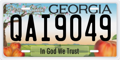 GA license plate QAI9049