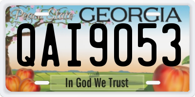 GA license plate QAI9053