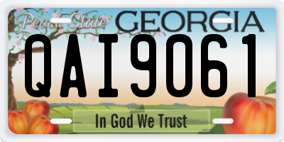 GA license plate QAI9061