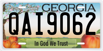 GA license plate QAI9062
