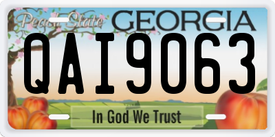 GA license plate QAI9063
