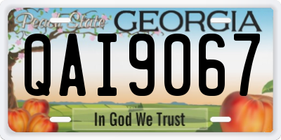 GA license plate QAI9067