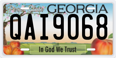 GA license plate QAI9068