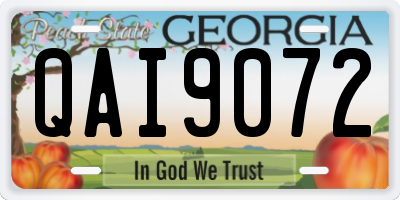 GA license plate QAI9072