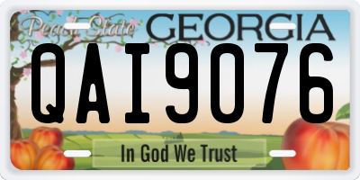GA license plate QAI9076