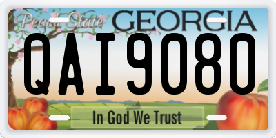GA license plate QAI9080