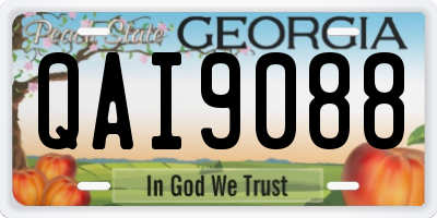 GA license plate QAI9088