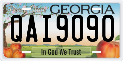 GA license plate QAI9090