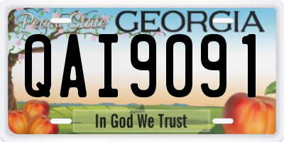GA license plate QAI9091