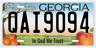 GA license plate QAI9094