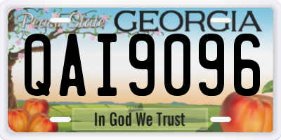 GA license plate QAI9096
