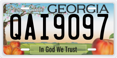 GA license plate QAI9097