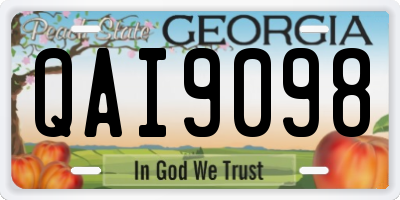 GA license plate QAI9098