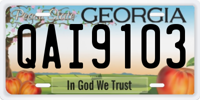 GA license plate QAI9103