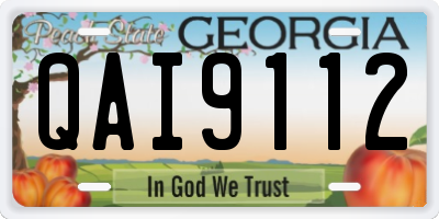 GA license plate QAI9112