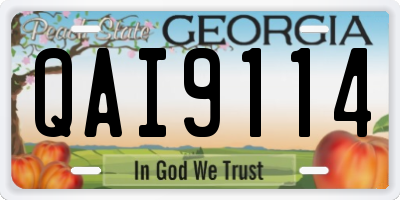 GA license plate QAI9114