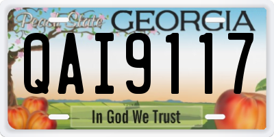 GA license plate QAI9117