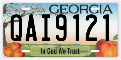 GA license plate QAI9121
